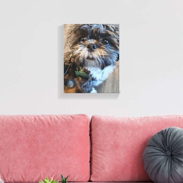 Puppy's First Turkey Day Canvas Print Leinwanddruck (Insitu (Wohnzimmer))