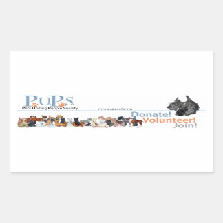 PUPs Logo-Aufkleber mit Scottie Rechteckiger Aufkleber