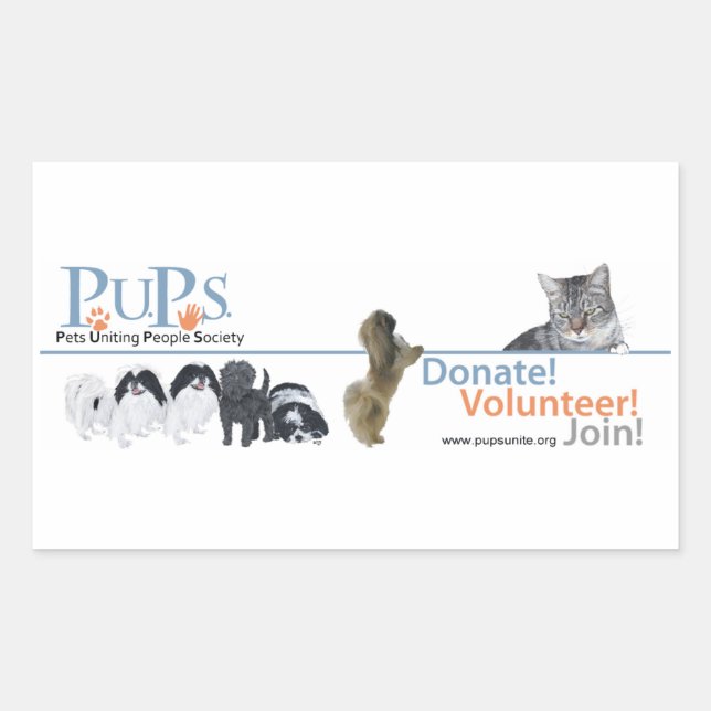 PUPs Logo Aufkleber Pekingese (Vorderseite)