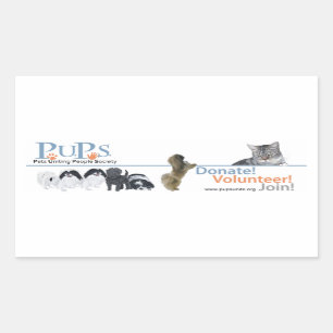 PUPs Logo-Aufkleber Pekingese Rechteckiger Aufkleber