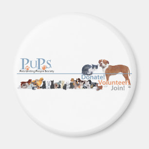 PUPS-Logo mit Hunden und Katzen Magnet