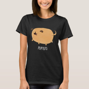 Puptato Funny Puppy Potato Puppe Dark BG T-Shirt