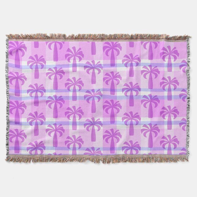 Pupule Hawaiian Vintag Palm Tree Kariert Decke (Vorderseite)