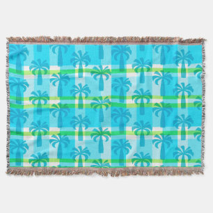 Pupule Hawaiianische Vintage-Palmbaum-Karierung Decke