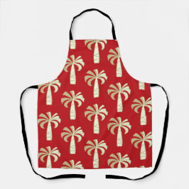 Pupule Vintag Palm Tree Hawaiian Red Schürze