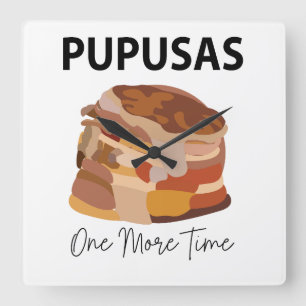 Pupusas El Salvadorian Bread Pupusas Restaurant  Quadratische Wanduhr