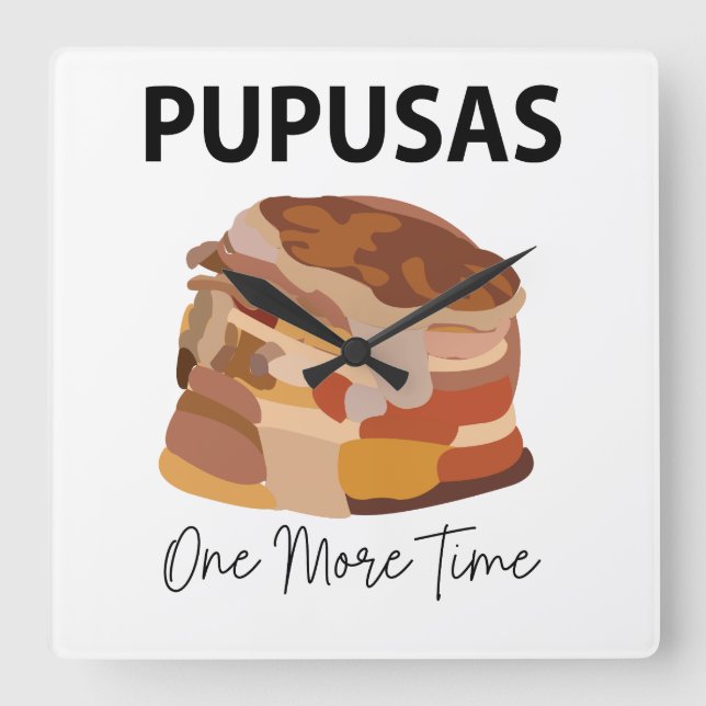 Pupusas El Salvadorian Brot Pupusas Restaurant Quadratische Wanduhr (Vorderseite)