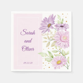 Pur Lila Wedding Floral Serviette