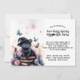 🐈 ⬛ pur verwöhntes Halloween-Party Einladung