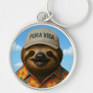 Pura Vida AI Faultier Schlüsselanhänger