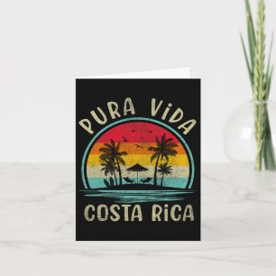 Pura Vida Beach Costa Rica Palm Tree Family Summer Karte