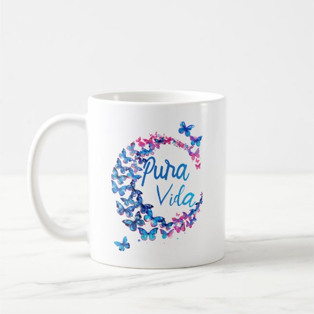 Pura Vida Blue Butterfly Tasse (Links)