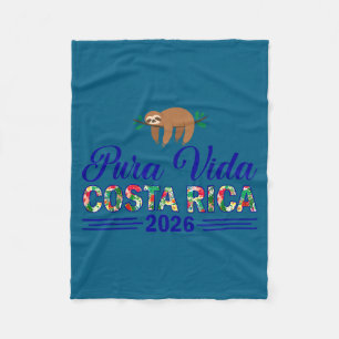 Pura vida costa rica 2026 tropisches Reisen lustig Fleecedecke