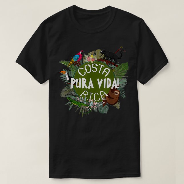 Pura Vida Costa Rica Beach Summer Palm Tree Family T-Shirt (Design vorne)