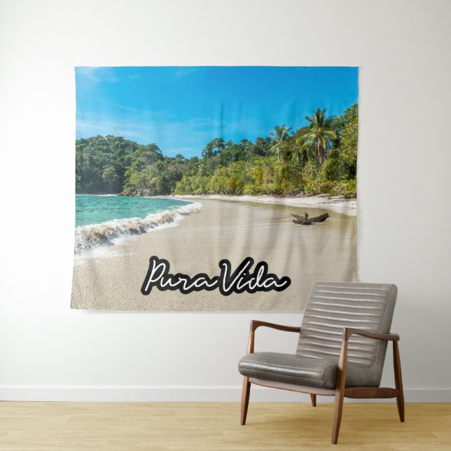 Pura Vida Costa Rica Beach Tapestes Wandteppich (Beispiel (Horizontal))