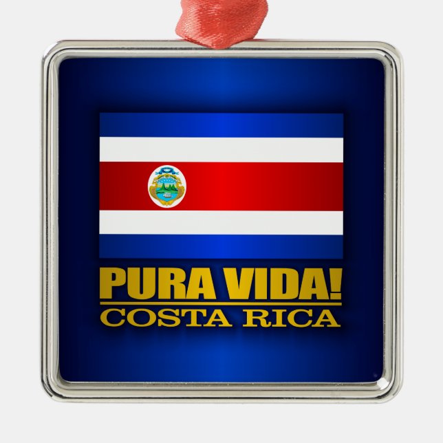 Pura Vida! Costa Rica Ornament Aus Metall (Vorne)