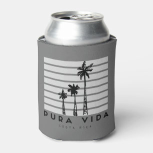 Pura Vida Costa Rica Palm Tree Gray Beer Dosenkühler