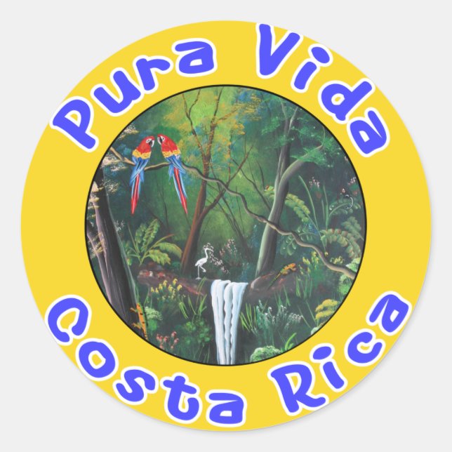 Pura Vida, Costa Rica Runder Aufkleber (Vorderseite)