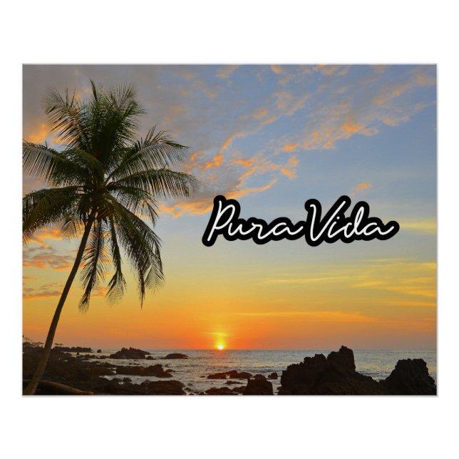 Pura Vida Costa Rica Sunset Beach Art Print Poster (Vorderseite)