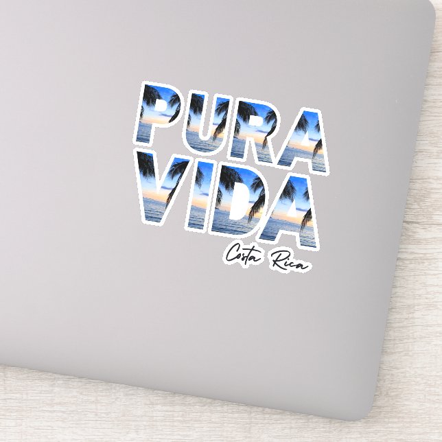 Pura Vida Costa Rica Tropical Beach Aufkleber (Detail)