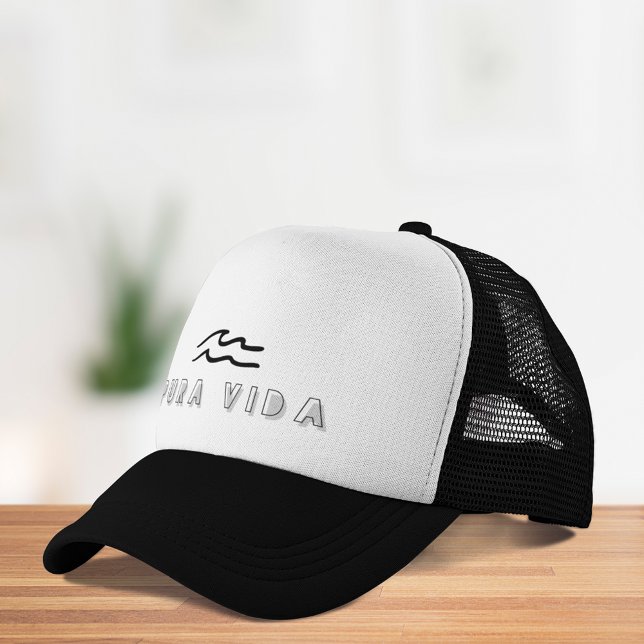 Pura Vida Costa Rica Trucker Hut Truckerkappe (Pura Vida Costa Rica Wave Trucker Hat)