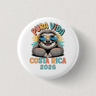 Pura Vida Faultierliebhaber Costa Rica Entspannt Button