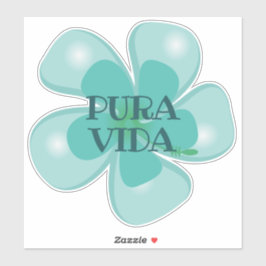 Pura Vida Hibiskus kundenspezifisch geschnitten Vi Aufkleber
