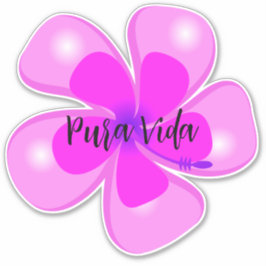 Pura Vida Hibiskus kundenspezifisch geschnitten Vi Aufkleber