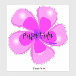 Pura Vida Hibiskus kundenspezifisch geschnitten Vi Aufkleber