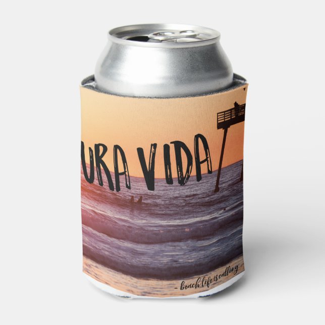 Pura Vida Ocean Beach Sunset Foto kann Dosenkühler (Kanne Vorderseite)