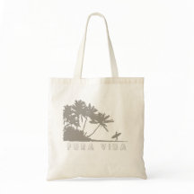 Pura Vida Palm Tree Surfers Costa Rica Sac fourre-