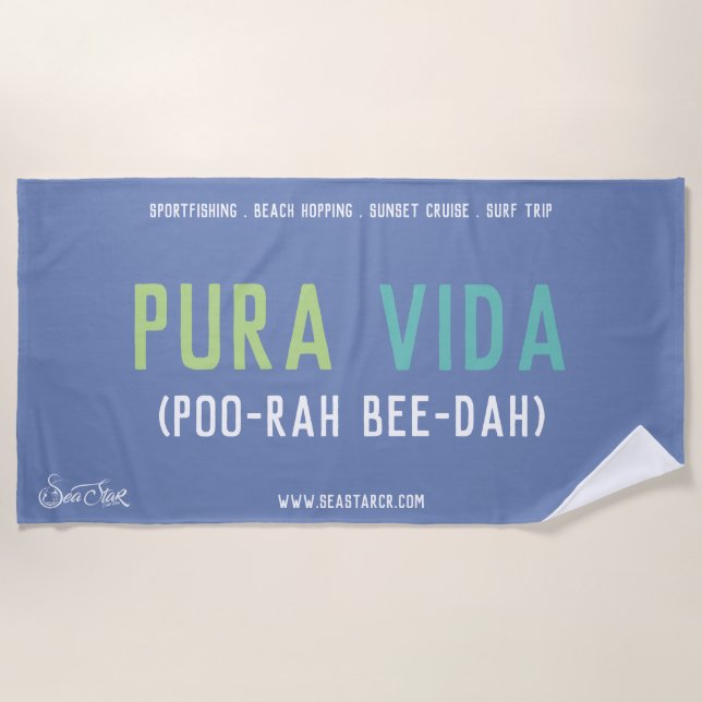 Pura Vida reines Leben-Badetuch Strandtuch (Vorderseite)