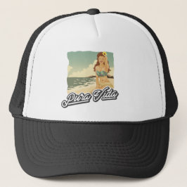 Pura Vida Schöne Frau von Costa Rica Surfer Truckerkappe