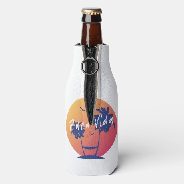Pura Vida Sunset Beach Costa Rica Souvenir Flaschenkühler (Flasche Rückseite)