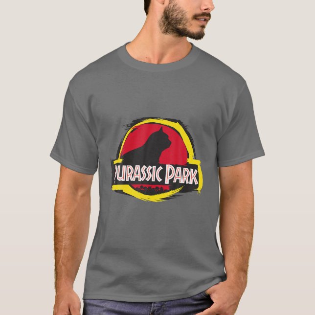 Purassic Park Cat - Funny T for Cat Lovers T-Shirt (Vorderseite)