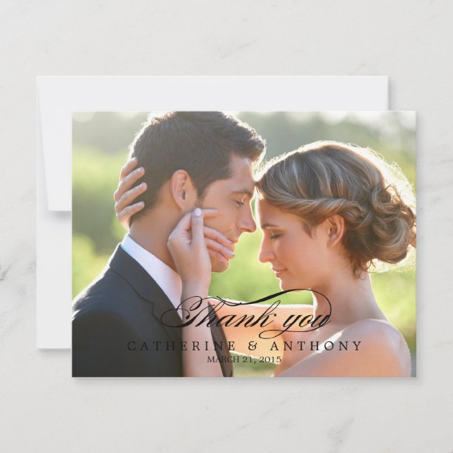 Pure Elegance Mariage Photo Carte de remerciements (Devant)
