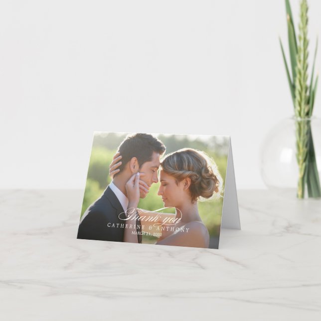 Pure Elegance Wedding Thank You Card - White Dankeskarte (Vorderseite)
