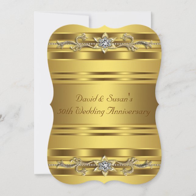 Pure Gold 50. Hochzeitstag Party Einladung (Vorderseite)