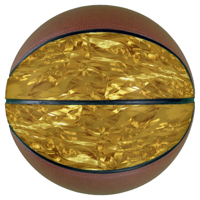 PURE GOLD FOIL Patches + Ihr Text / Foto Basketball (Vorderseite)