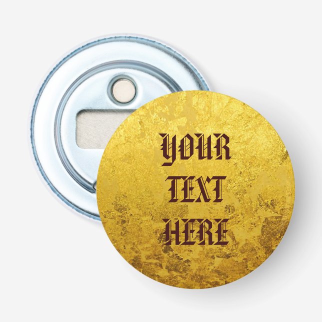 PURE GOLD LEAF Muster + Ihr Text Flaschenöffner (Vorderseite)