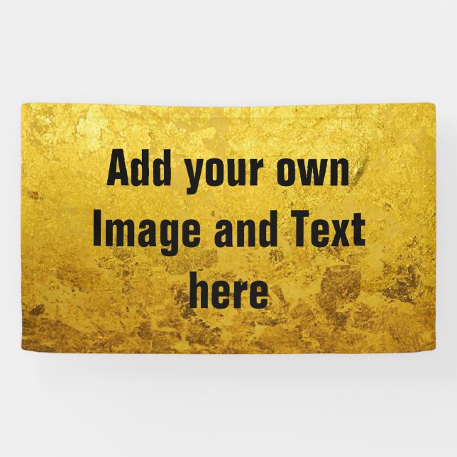 PURE GOLD LEAF Muster + Ihr Text / Foto Banner (Horizontal)