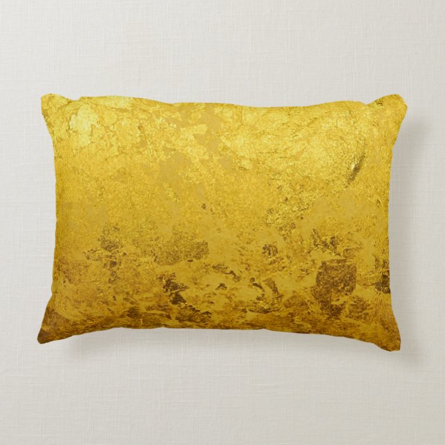 PURE GOLD LEAF Muster + Ihr Text / Foto Dekokissen (Rückseite)