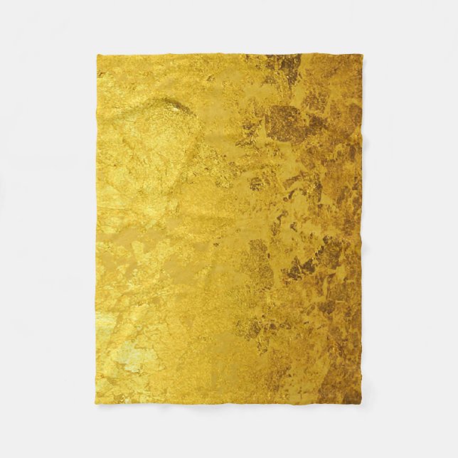 PURE GOLD LEAF Muster + Ihr Text / Foto Fleecedecke (Vorderseite)