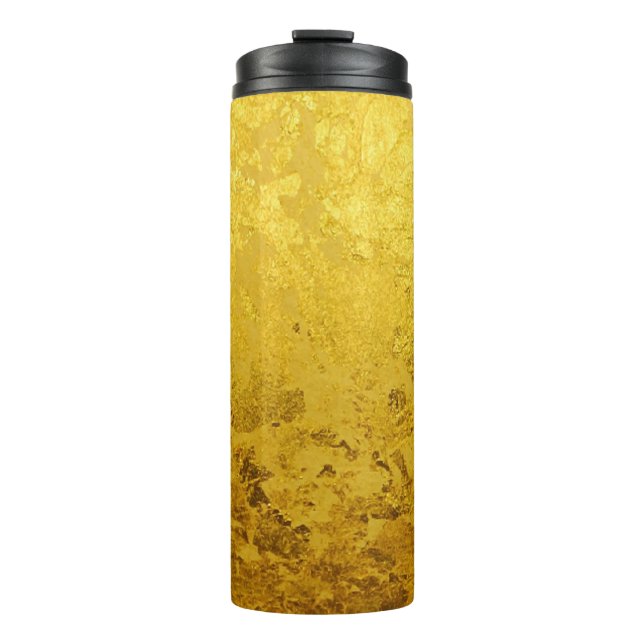 PURE GOLD LEAF Muster + Ihr Text / Foto Thermosbecher (Vorderseite)