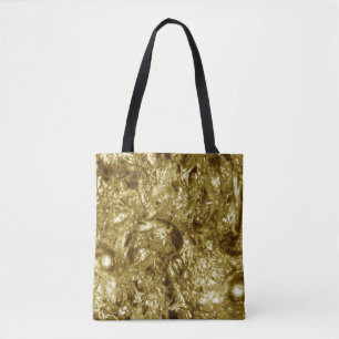 PURE GOLD moonscape Pattern + Ihr Text / Foto Tasche