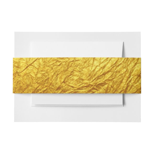 PURE GOLD PAPIERmuster + Ihr Text / Foto Einladungsbanderole (Vorderseite Beispiel)