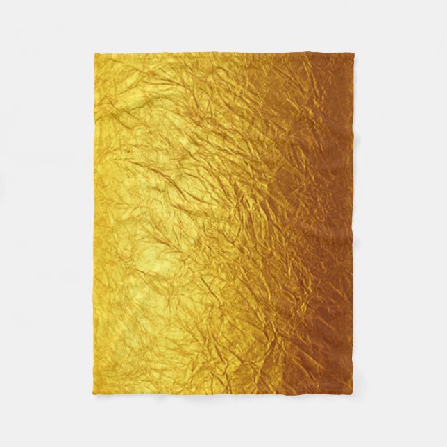 PURE GOLD PAPIERmuster + Ihr Text / Foto Fleecedecke (Vorderseite)