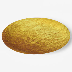 PURE GOLD PAPIERmuster + Ihr Text / Foto Pappteller