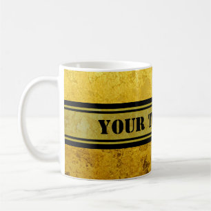 PURE GOLD pattern / gold leaf + your text Kaffeetasse