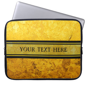 PURE GOLD pattern / gold leaf + your text Laptopschutzhülle